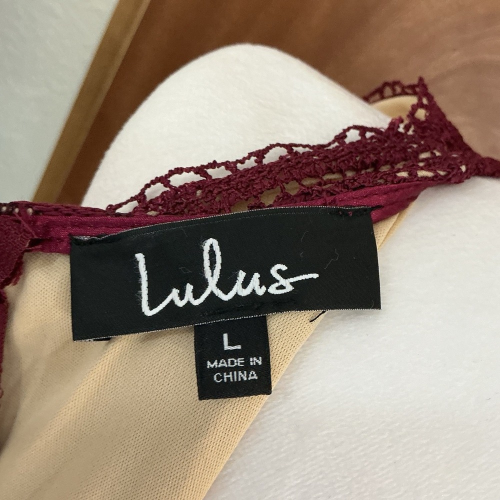 Lulus Forever Always Burgundy Lace Maxi Formal Wedding Dress Size L NEW W/‎ TAGS - Picture 8 of 15